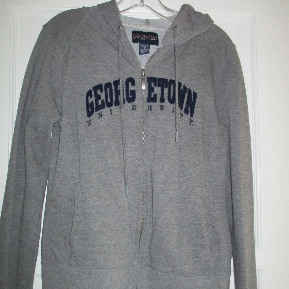 Georgetown Hoya  Unisex Zip Up Hoodie Size S Relaxed Fit